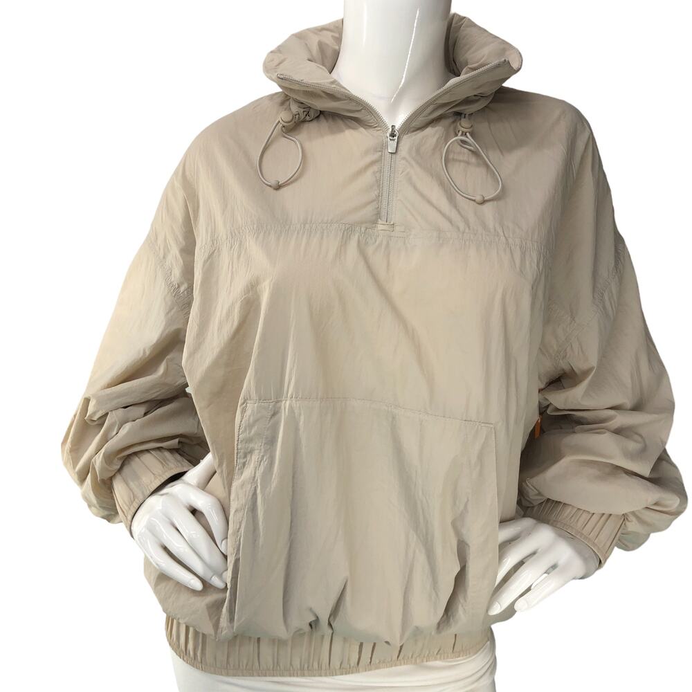 Athleta Womens Size XS Mistral Popover Abalone Taupe Windbreaker Jacket 446484